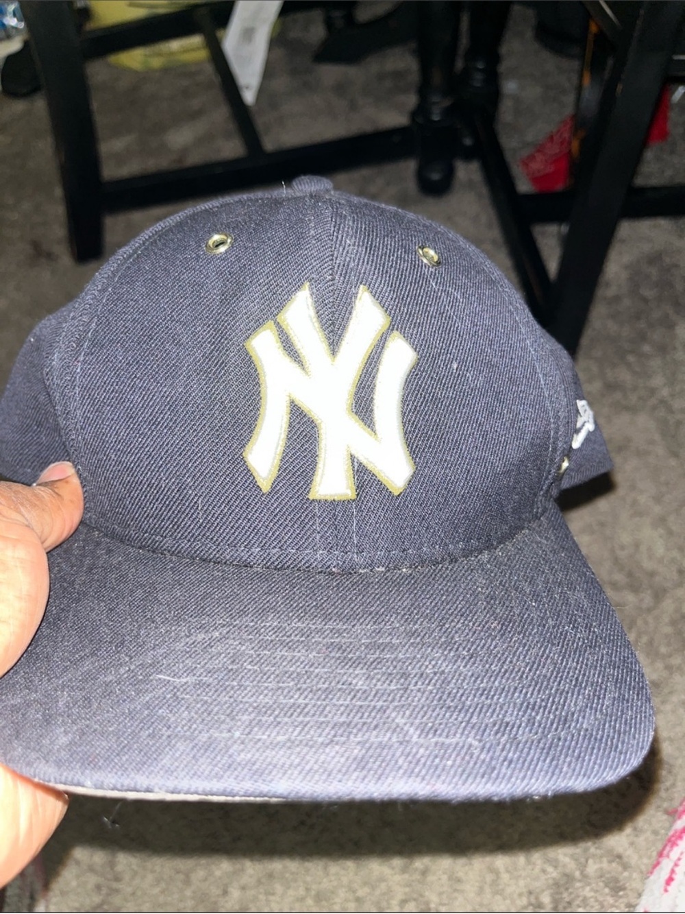 New Era Navy Cap with White and Cream NY Logo